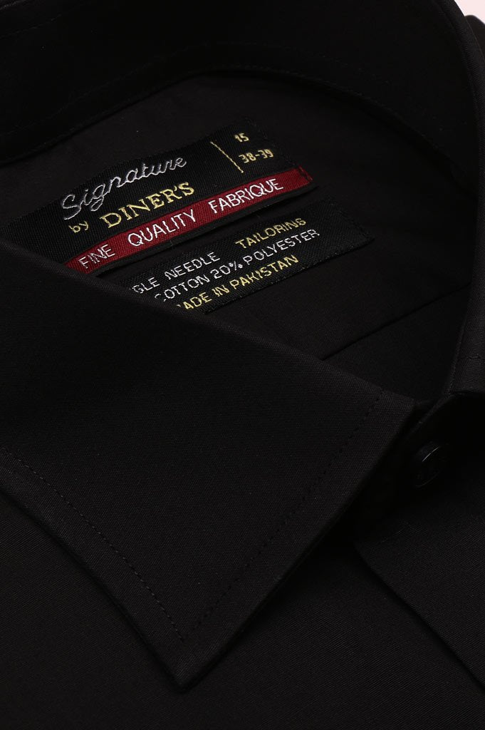 Formal Plain Shirt in Black SKU: AB203-BLACK - Diners