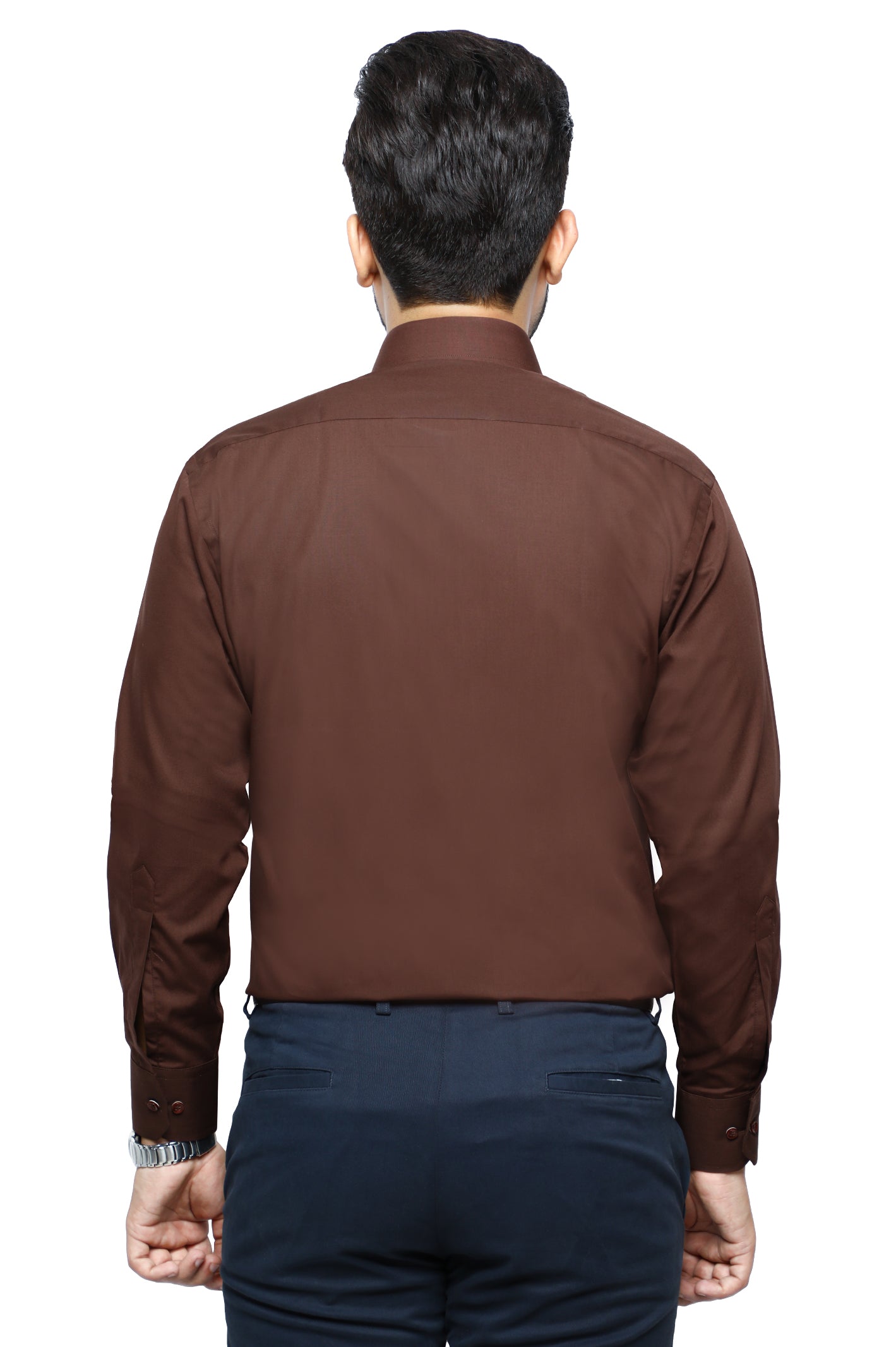 Formal Plain Shirt In Brown SKU: AB203-Brown - Diners
