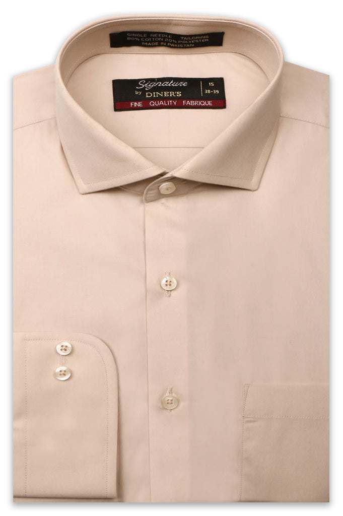 Formal Plain Shirt in Fawn SKU: AB203-FAWN - Diners