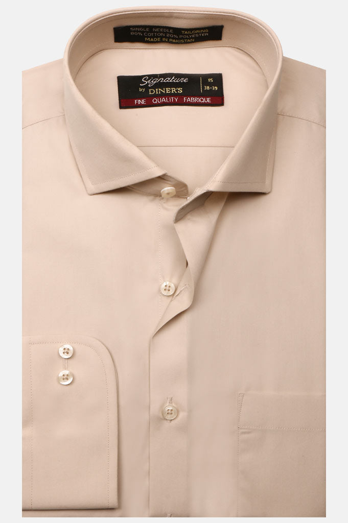 Formal Plain Shirt in Fawn SKU: AB203-FAWN - Diners