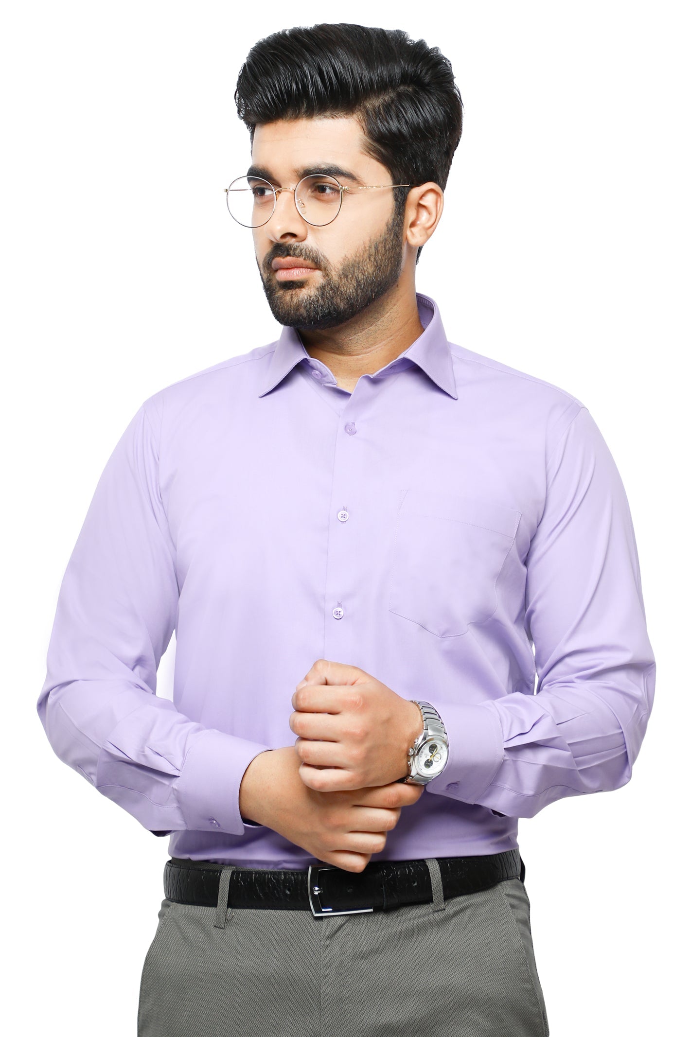 Formal Plain Shirt in Purple SKU: AB203-PURPLE - Diners