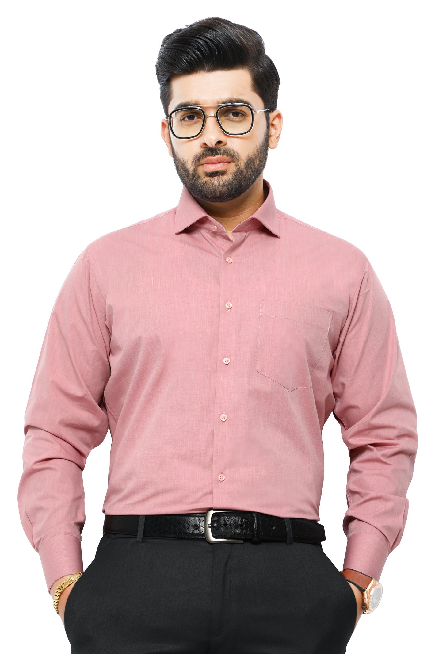 Formal Man Shirt SKU: AB206-Peach - Diners