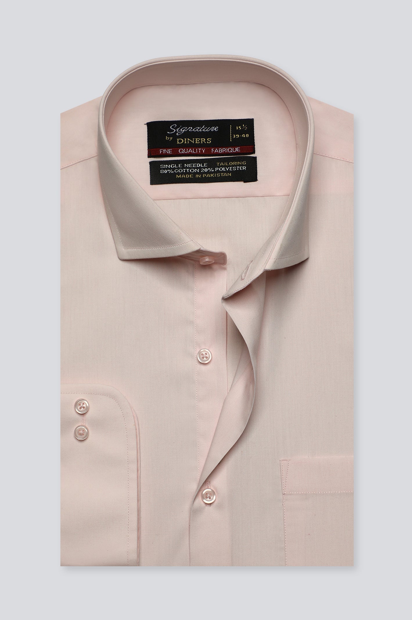 Light Pink Plain Formal Shirt