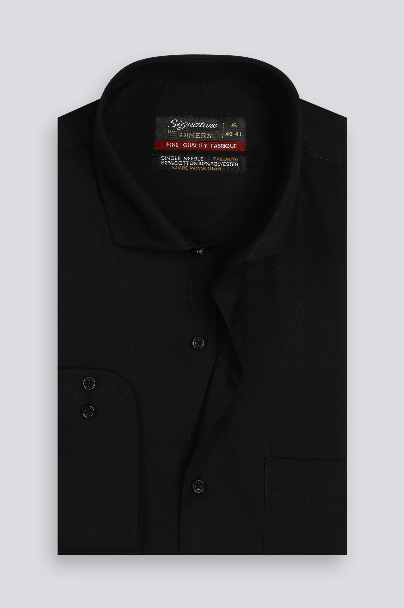 Black Plain Formal Man Shirt