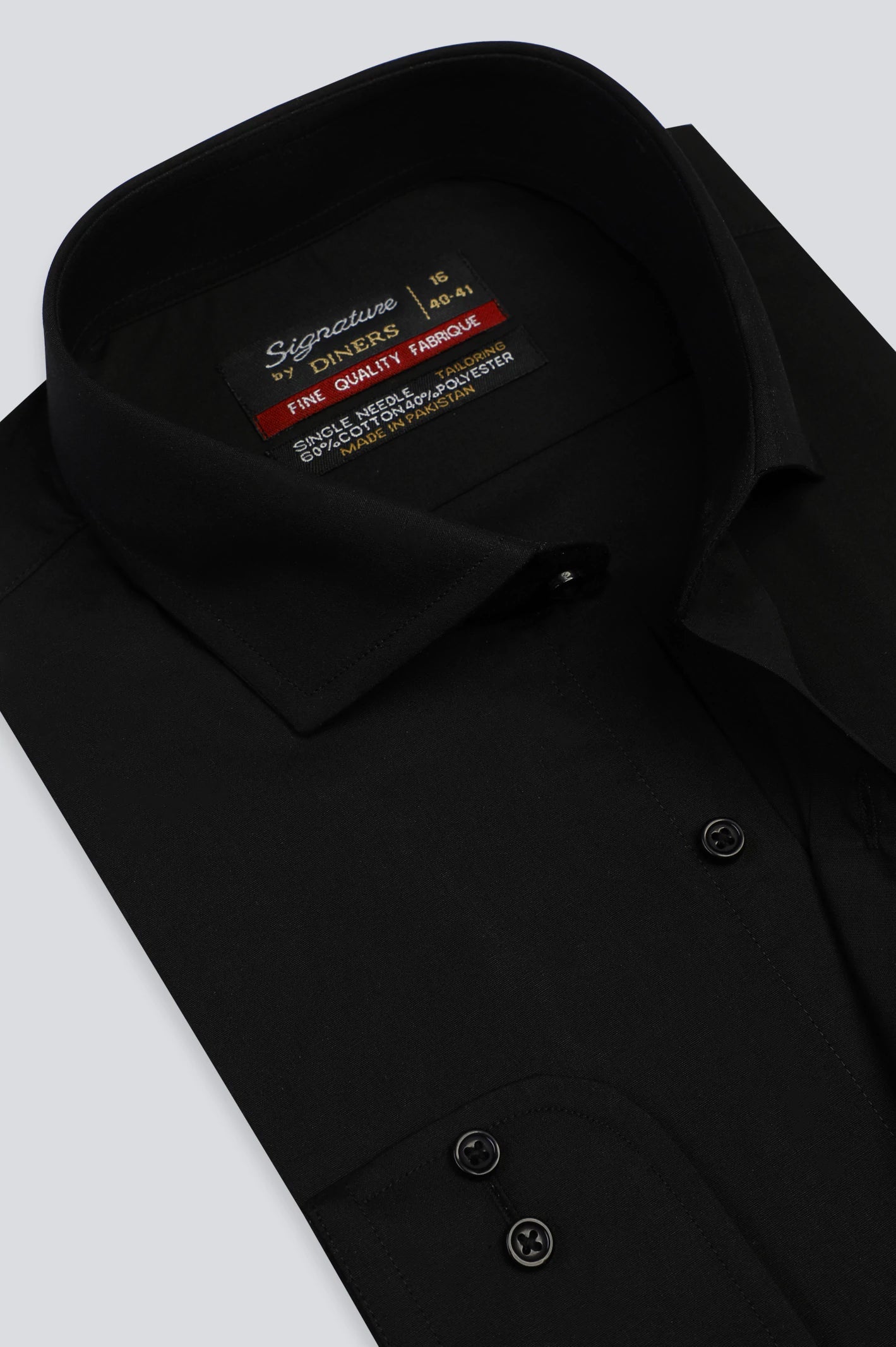 Black Plain Formal Man Shirt