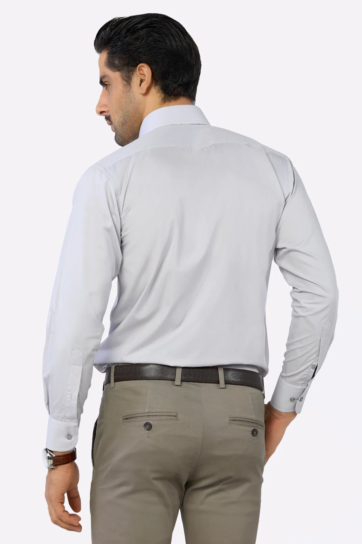 Grey Plain Formal Shirt