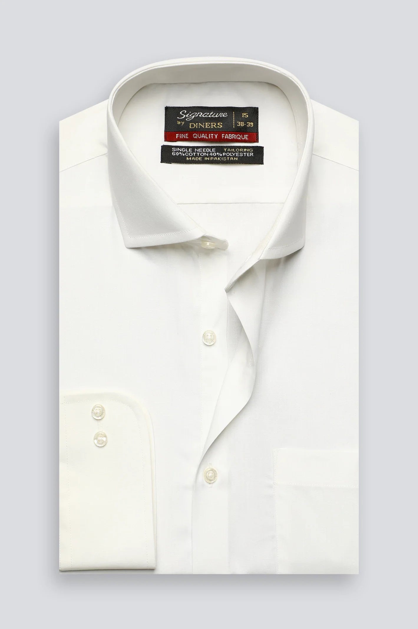 Off White Plain Formal Shirt