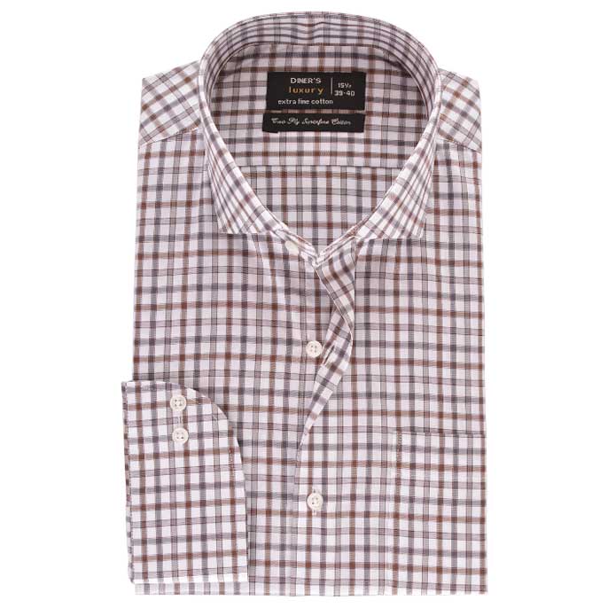 Formal Shirt in Brown SKU: AD19207-BROWN - Diners