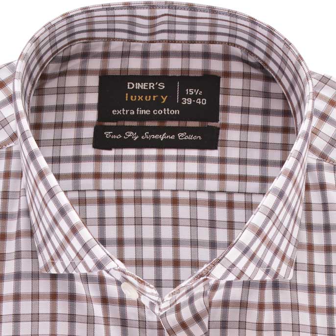 Formal Shirt in Brown SKU: AD19207-BROWN - Diners