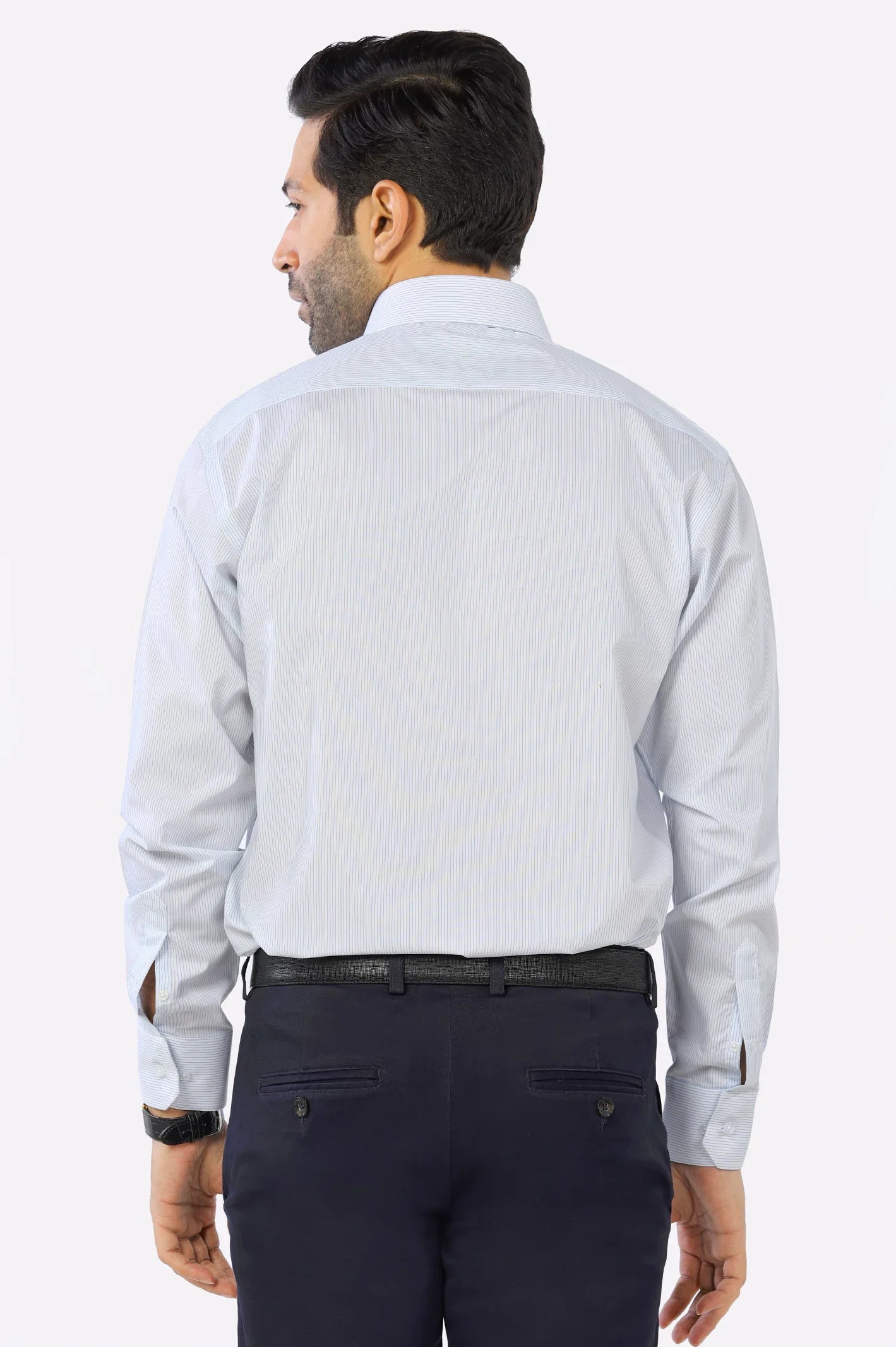 Light Blue Hairline Stripe Formal Shirt