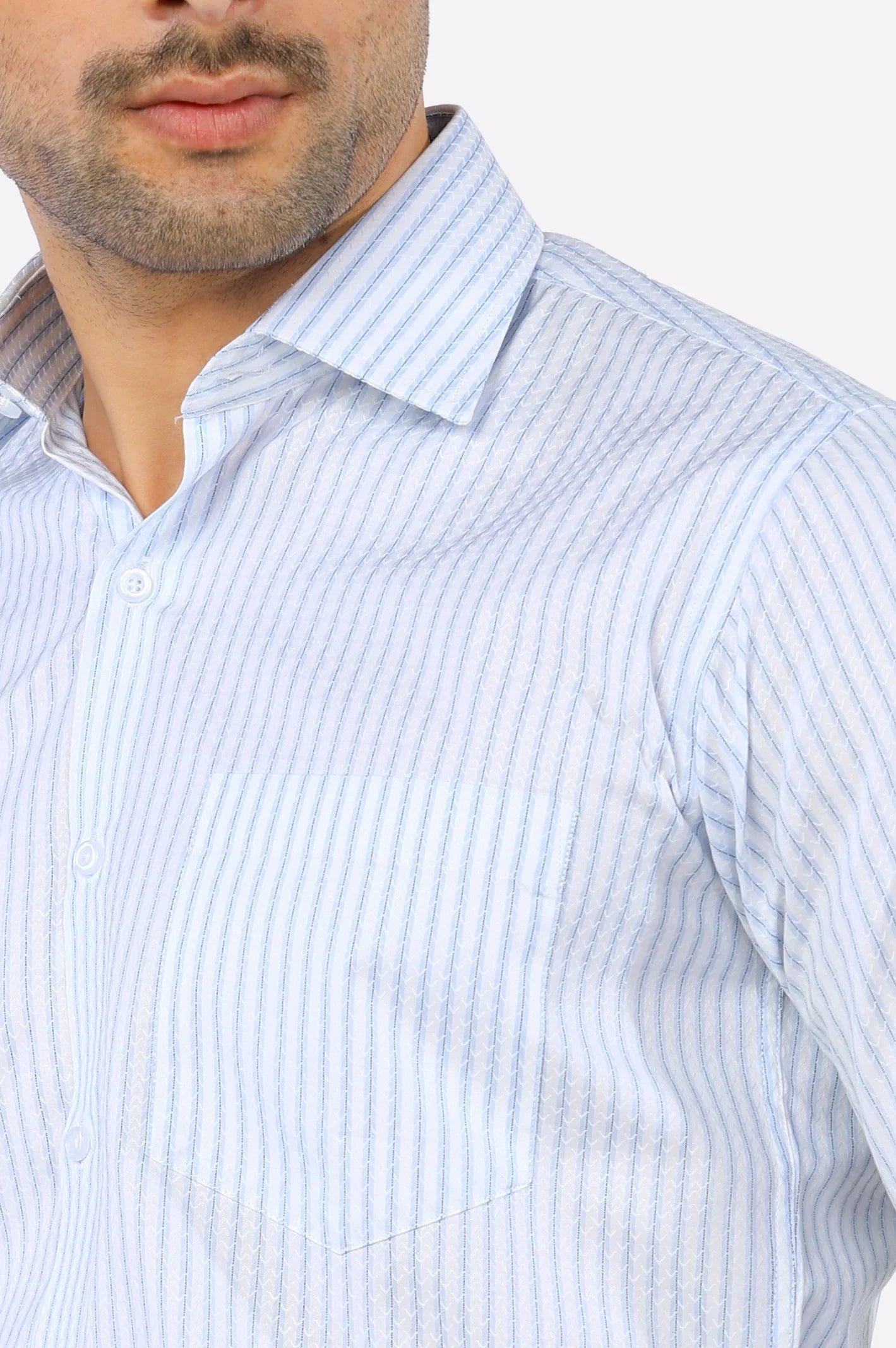 White Self Textured Formal Shirt