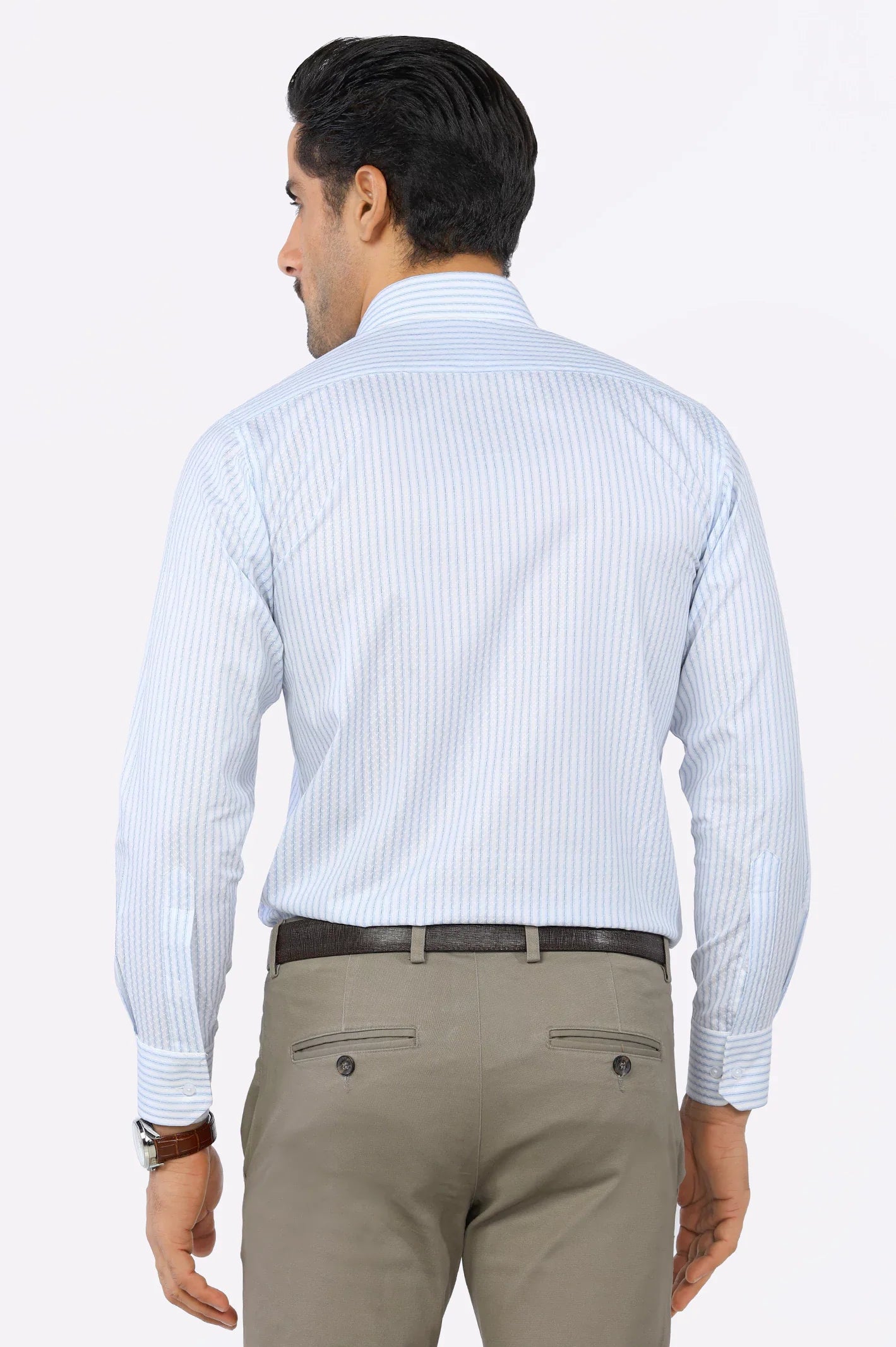 White Self Textured Formal Shirt