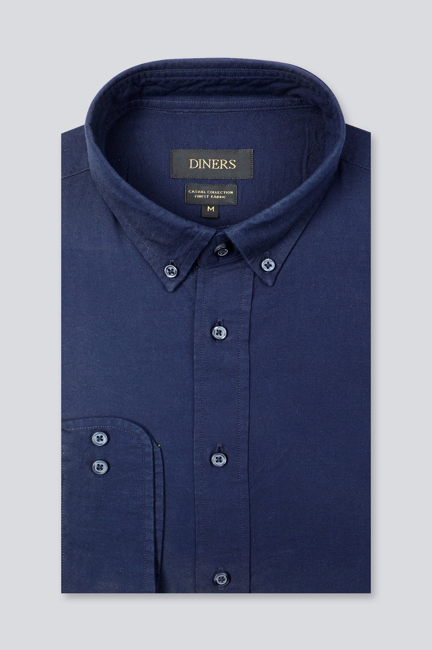 Navy Blue Plain Casual Shirt