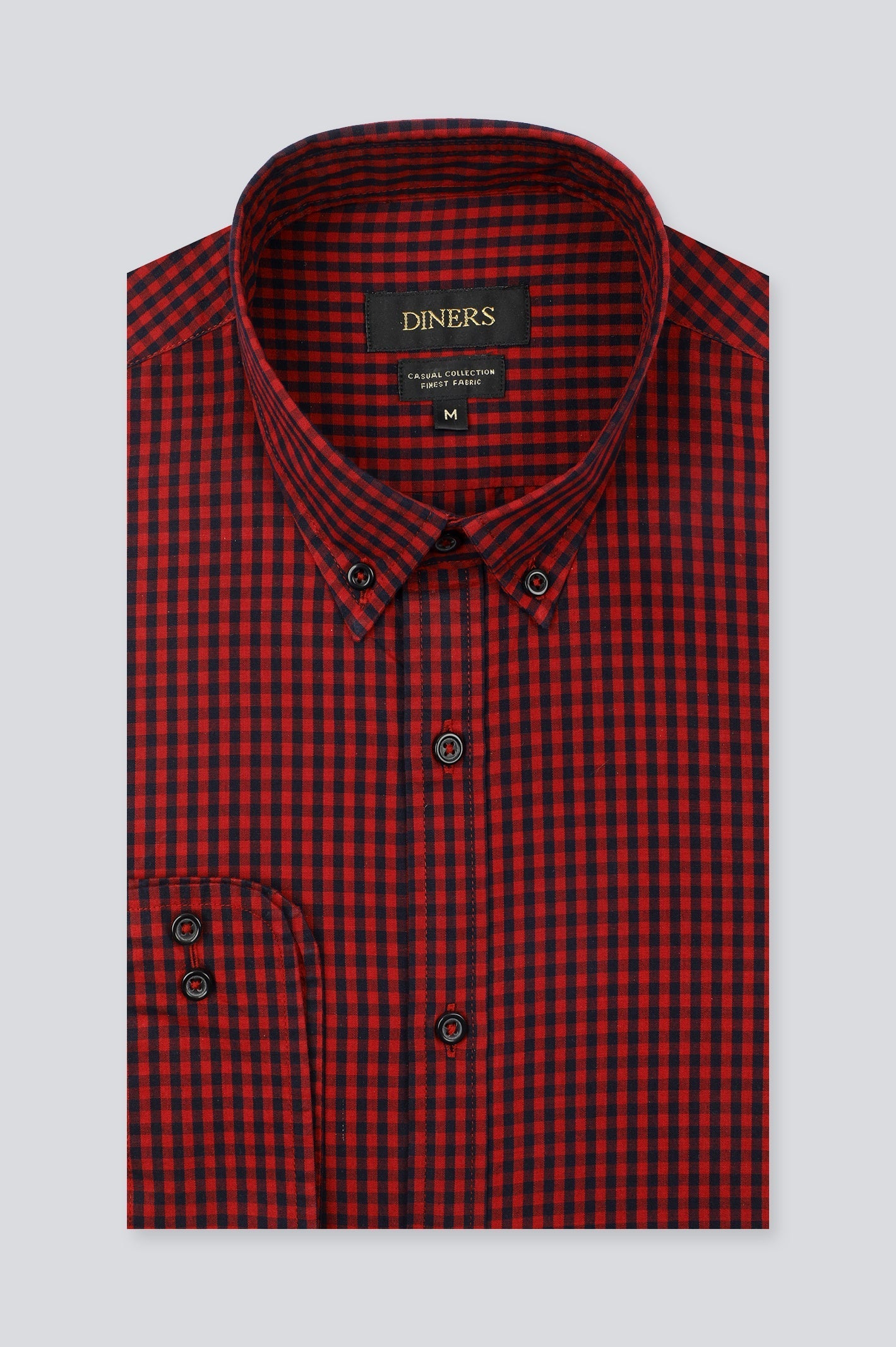 Maroon Mini Check Casual Shirt