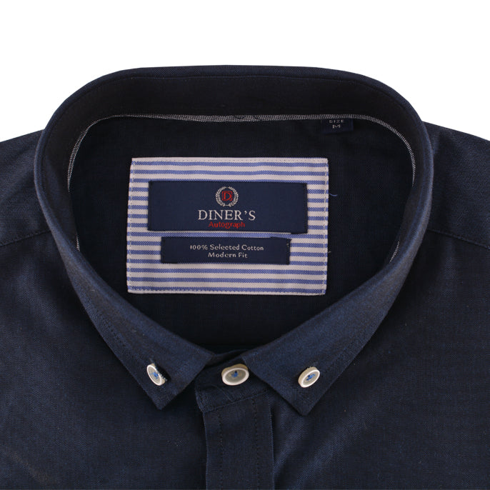 Casual Shirt in D-Blue SKU: AH15786-N-BLUE - Diners