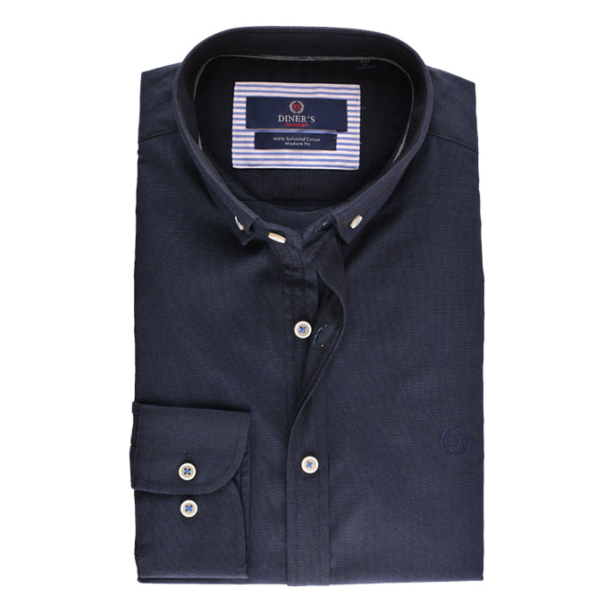 Casual Shirt in D-Blue SKU: AH15786-N-BLUE - Diners