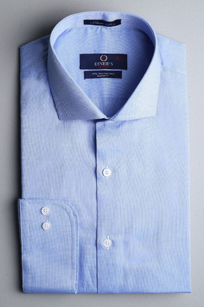 Autograph Cotton Casual Shirt-AH19310-L-Blue