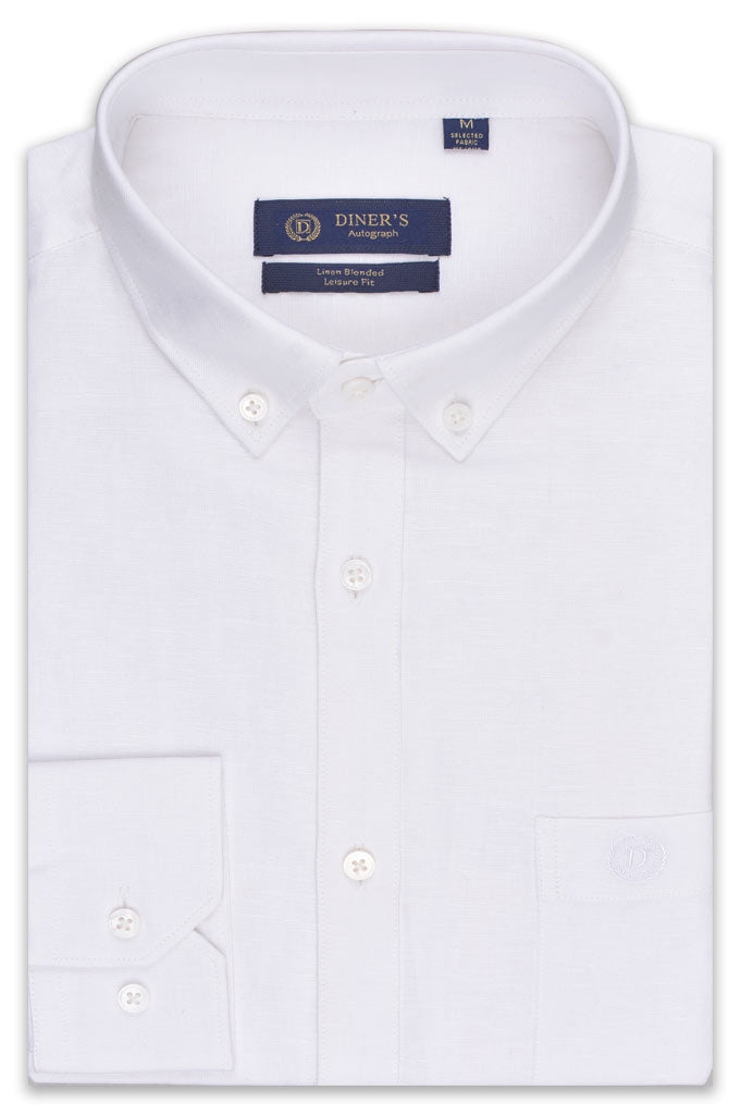 Casual Autograph Shirt in White AH20003 (Slim Fit) - Diners