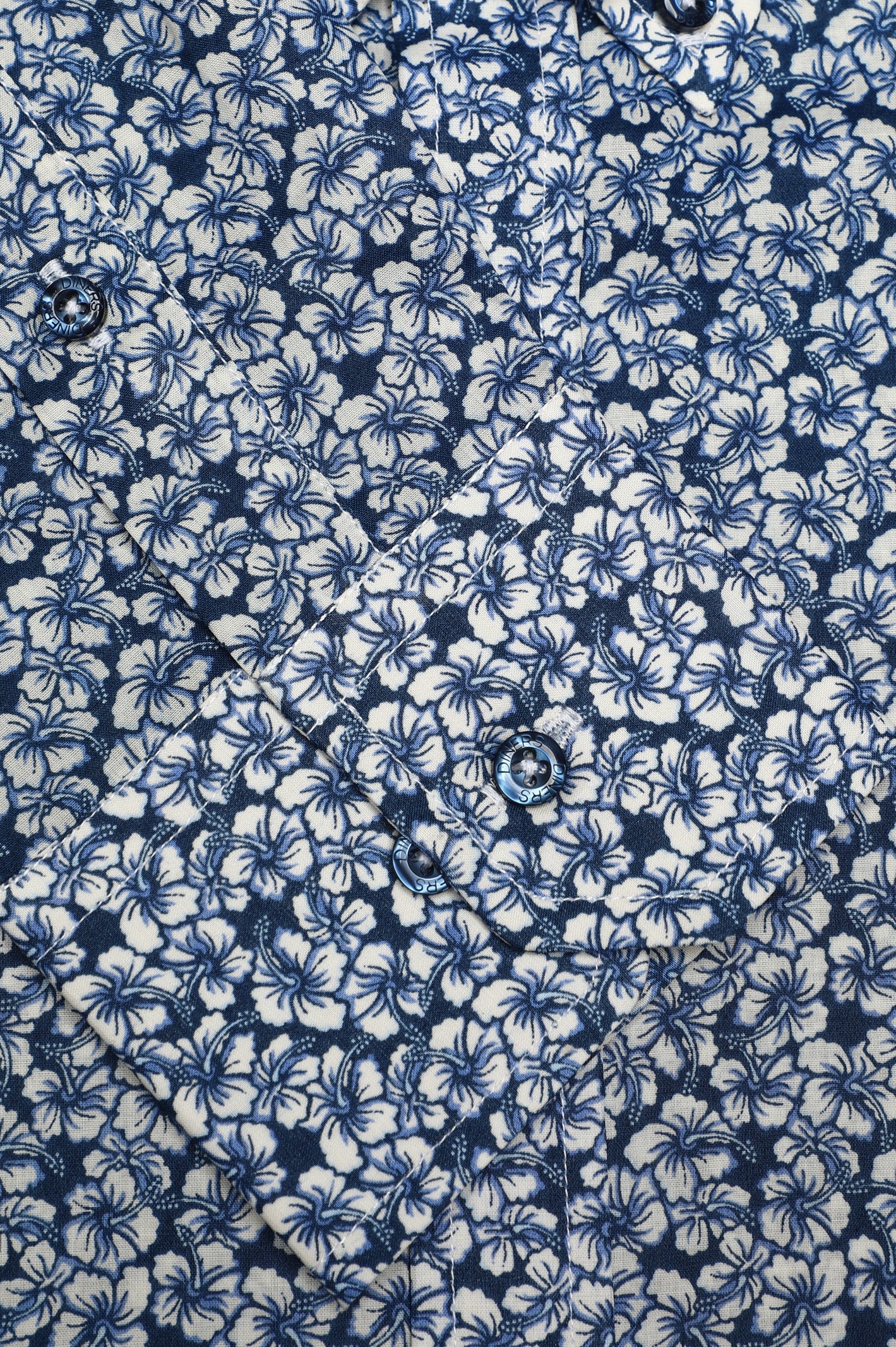 Blue Floral Printed Casual Milano Shirt From Diners