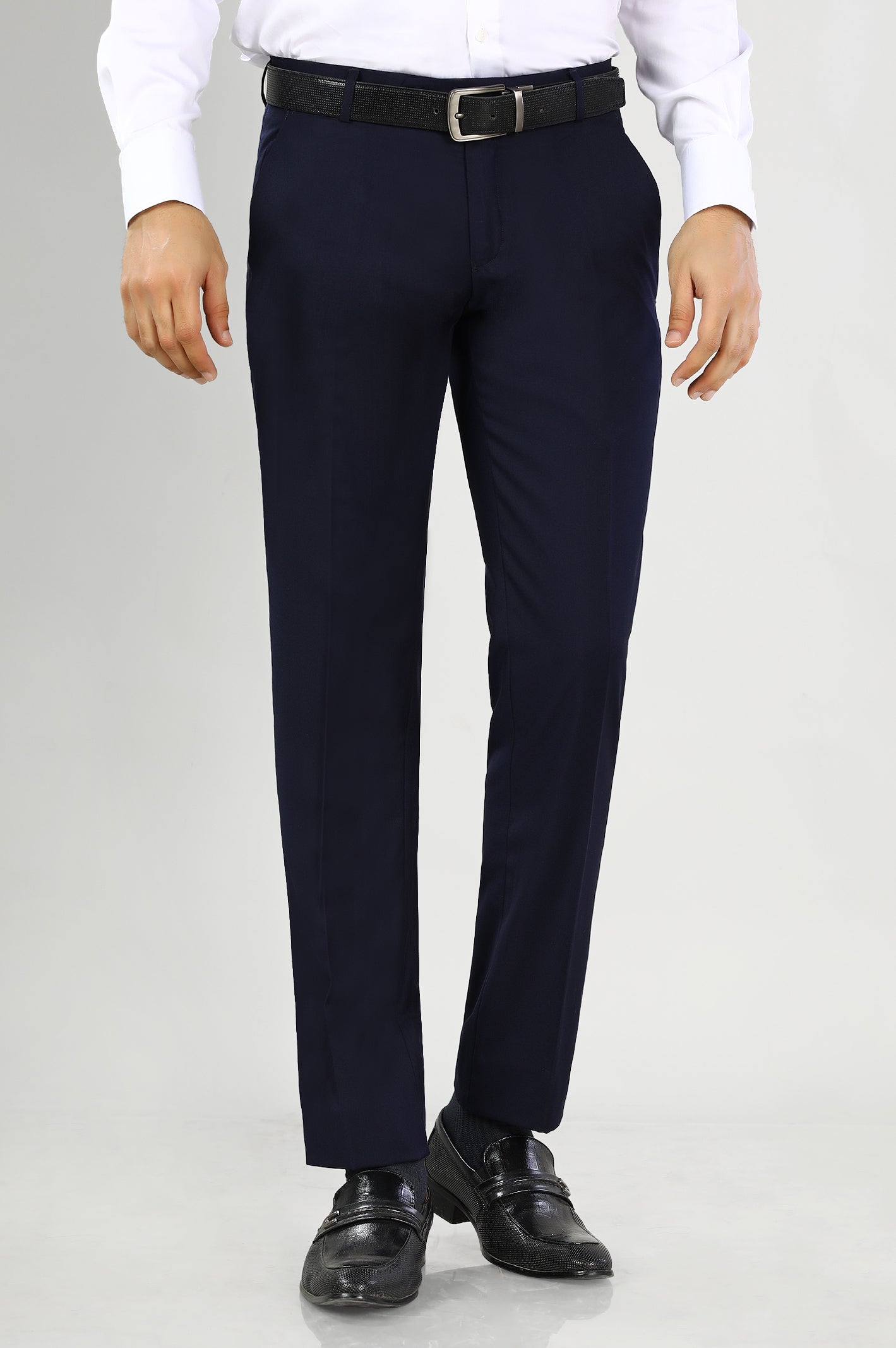 Navy Blue Formal Wear For Men Navy Blue Wash Wear Smart Fit Trouser