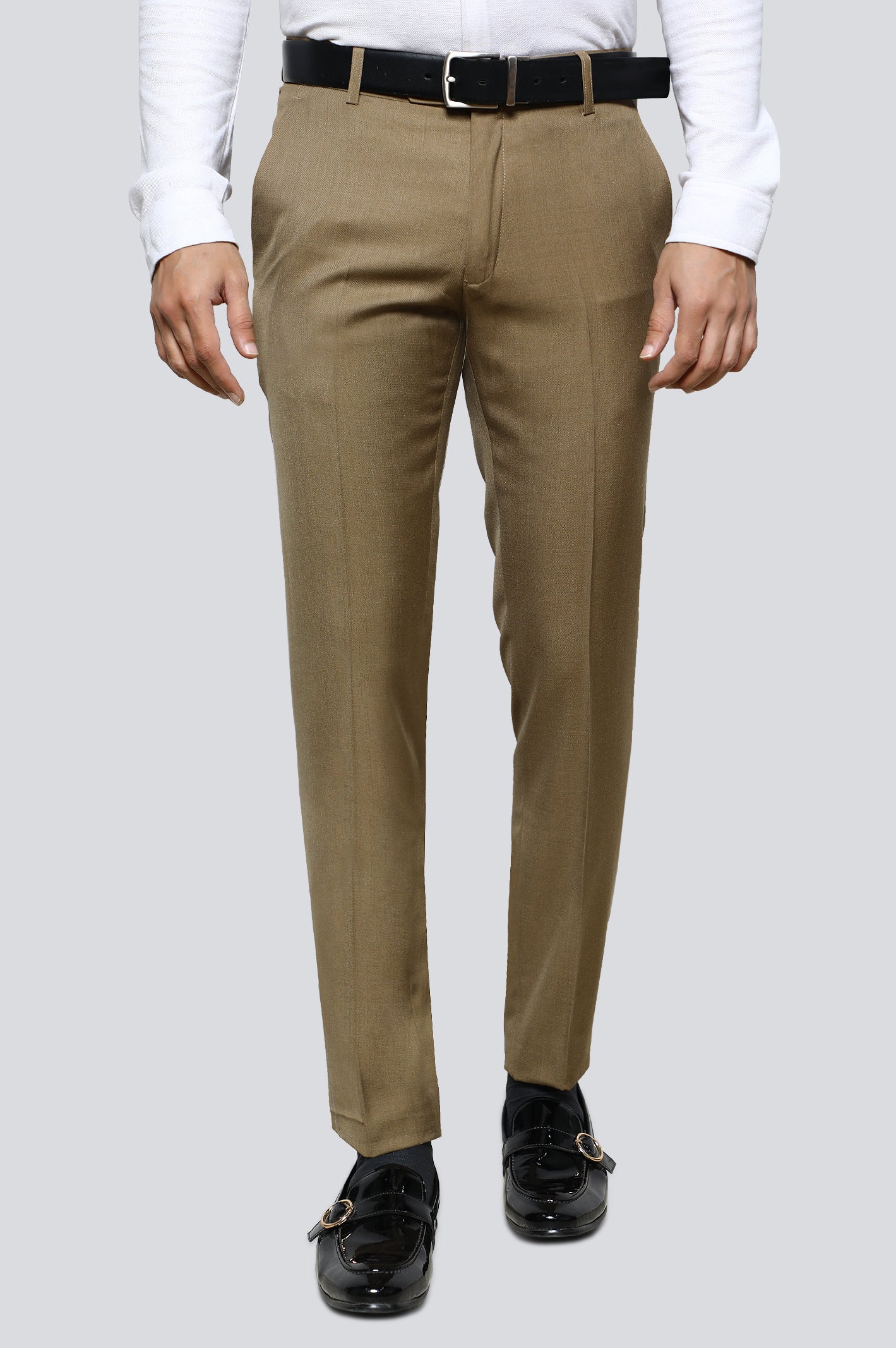 Khaki Cotton Slim Fit Trouser