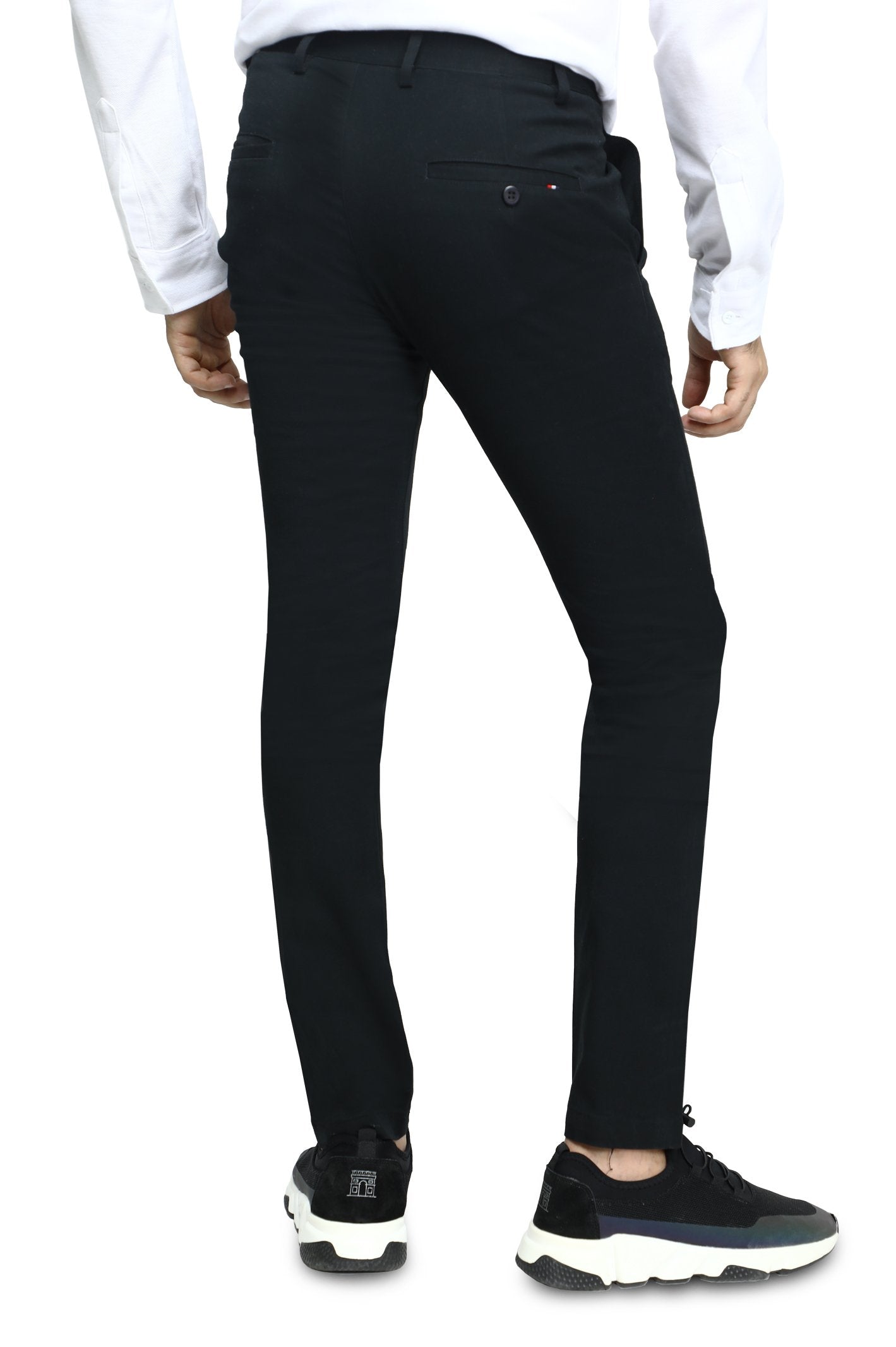 Men's Cotton Chinos -BD2940-BLACK