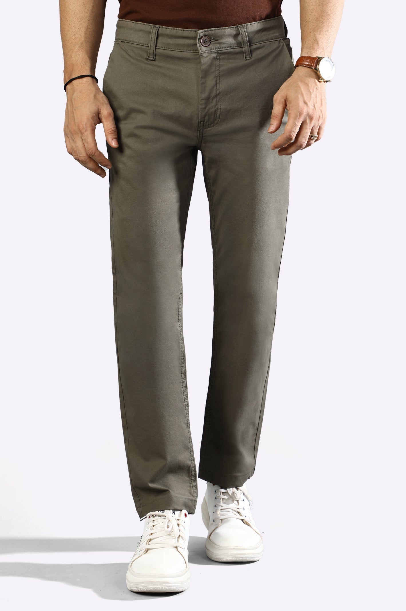 Olive Smart Fit Cotton Chino