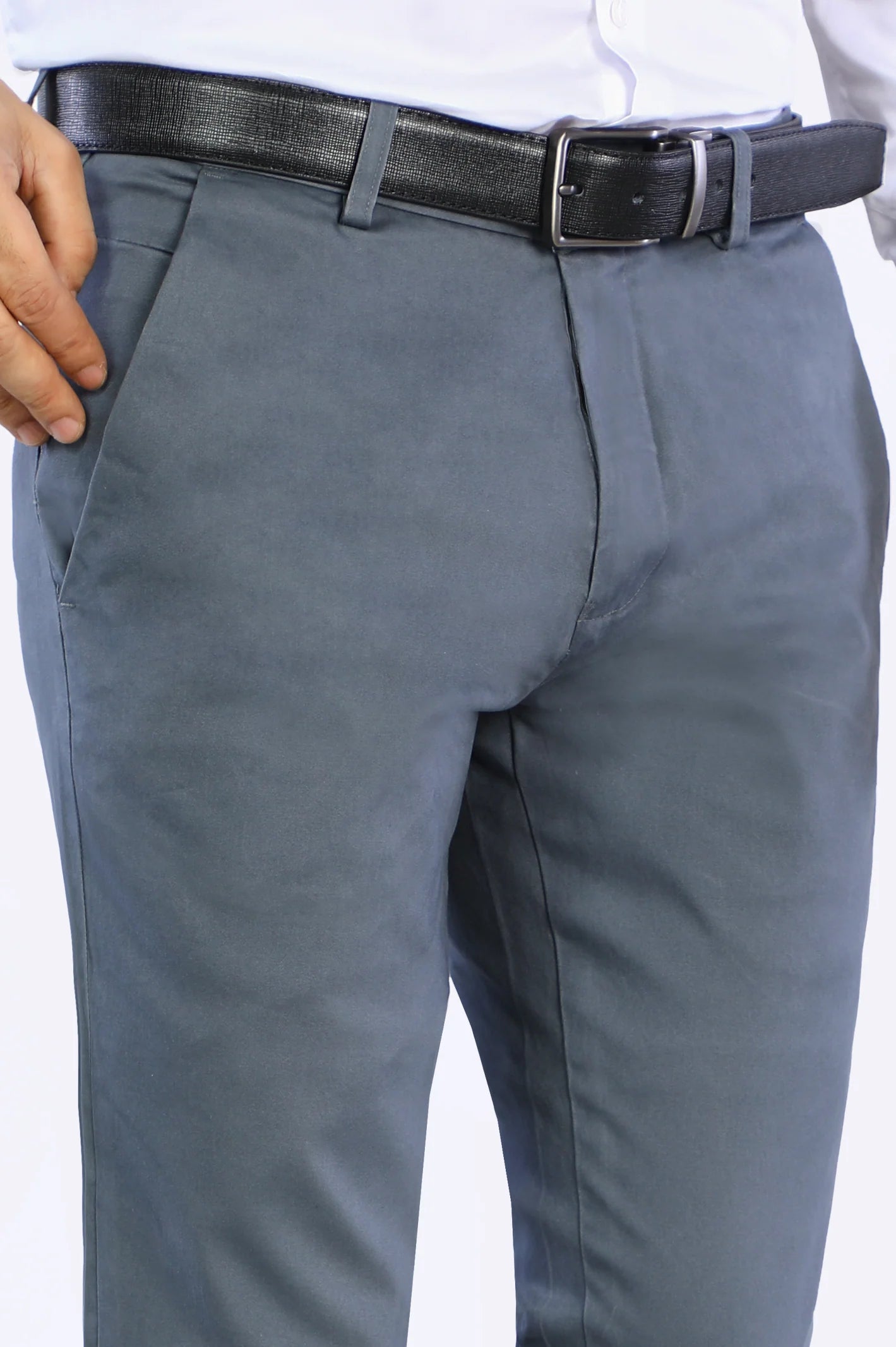 Grey Smart Fit Cotton Chino