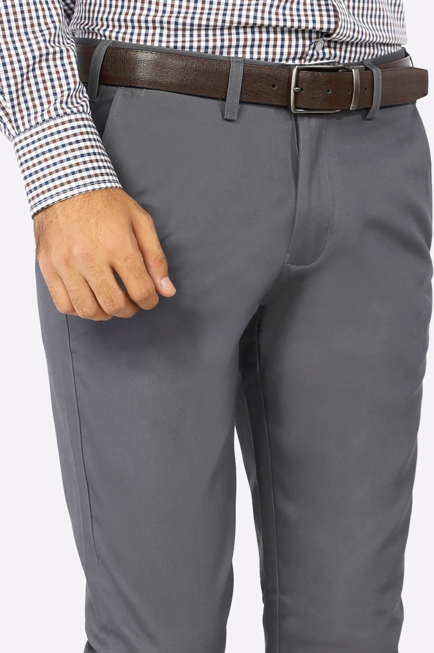 Grey Smart Fit Cotton Chino