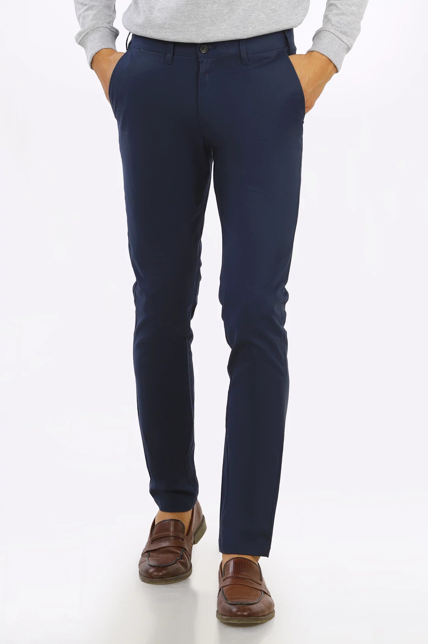 Navy Blue Smart Fit Cotton Chino From Diners