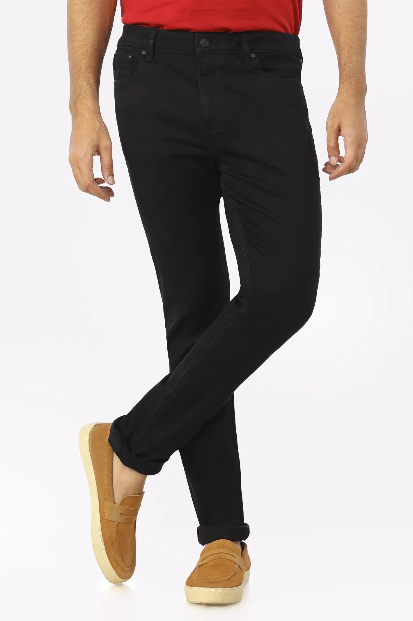 Jet Black Slim Fit Denim Jeans From Diners