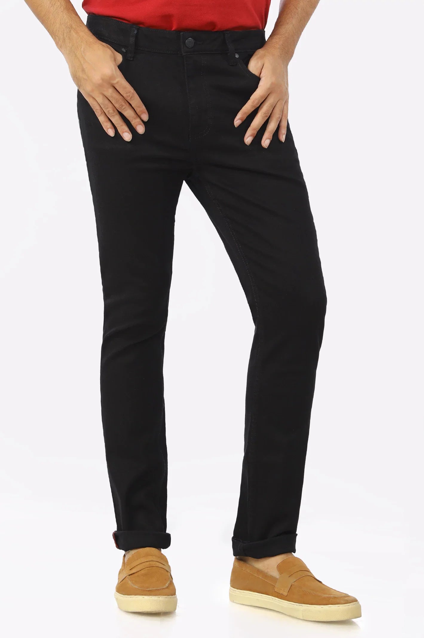 Jet Black Slim Fit Denim Jeans From Diners