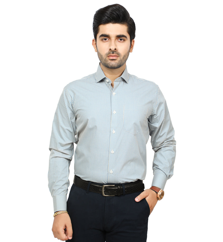 Men's Signature Checkered Shirt - AB19528-Fawn