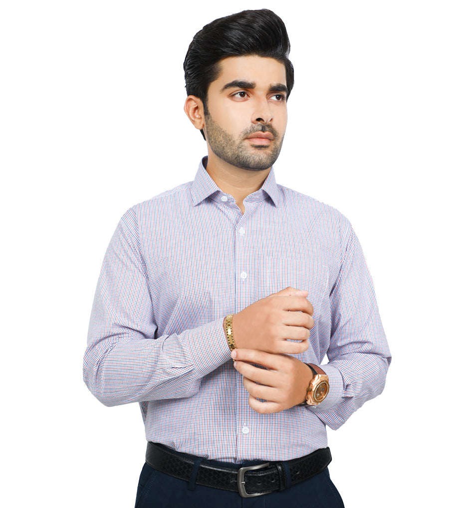 Men's Signature Checkered Shirt - AB19530-Red