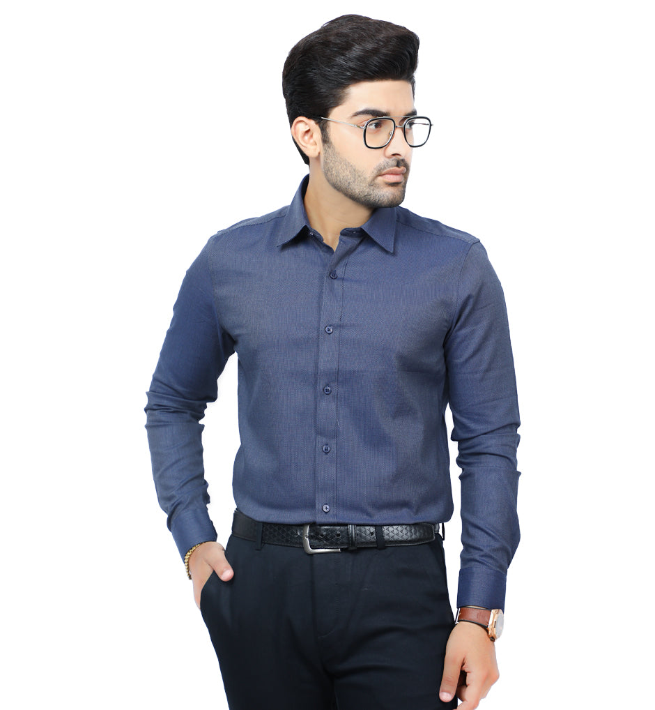 Men's Autograph Cotton Shirt - AD305-190-D-Blue