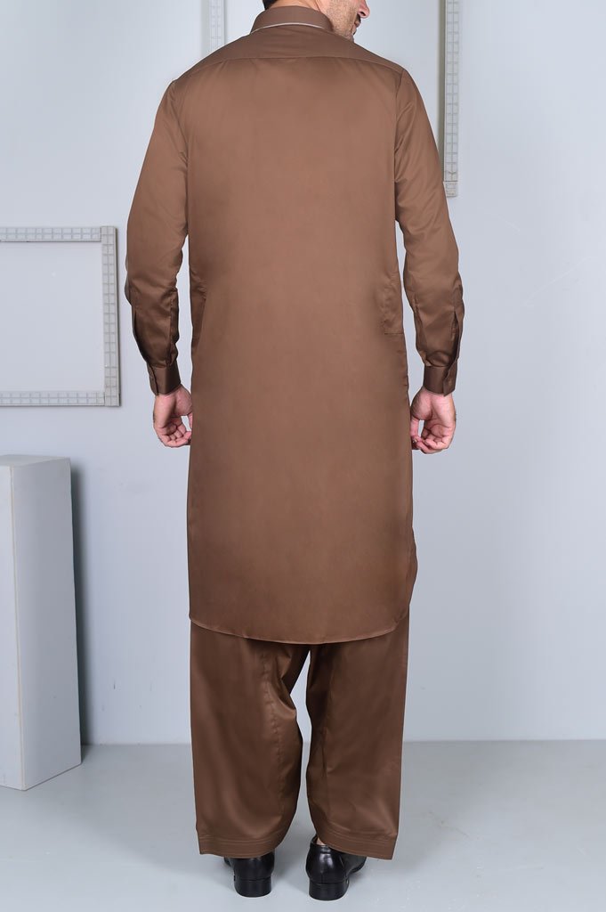 Formal Shalwar Suit for Man EG2602-BROWN - Diners