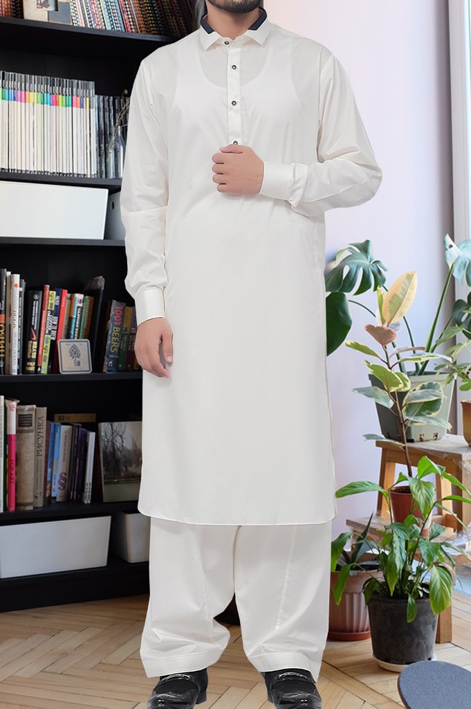 Formal Shalwar Suit for Man (EG2551-CREAM) - Diners