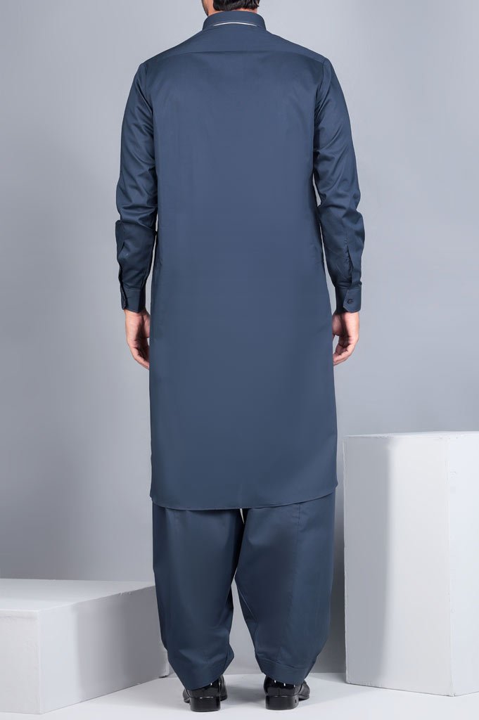 Formal Shalwar Suit for Man (EG2601-N-BLUE) - Diners