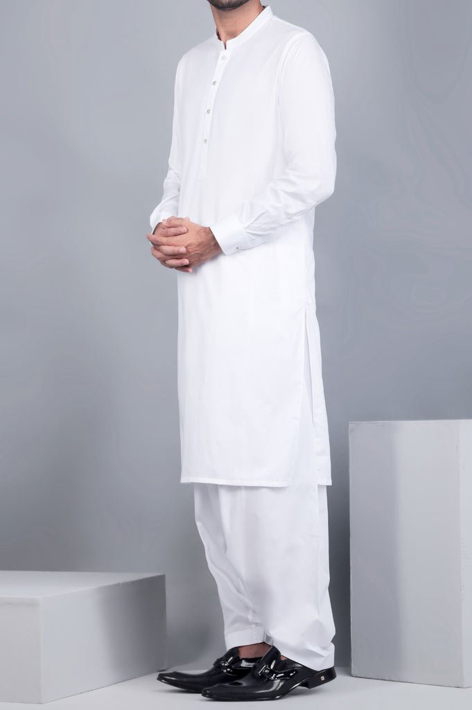 Formal Shalwar Suit for Man (EG2603-WHITE) - Diners