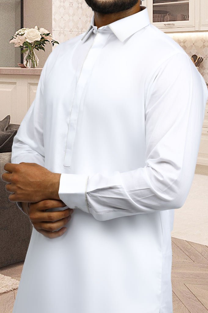 Formal Shalwar Suit for Man EG2623-White - Diners