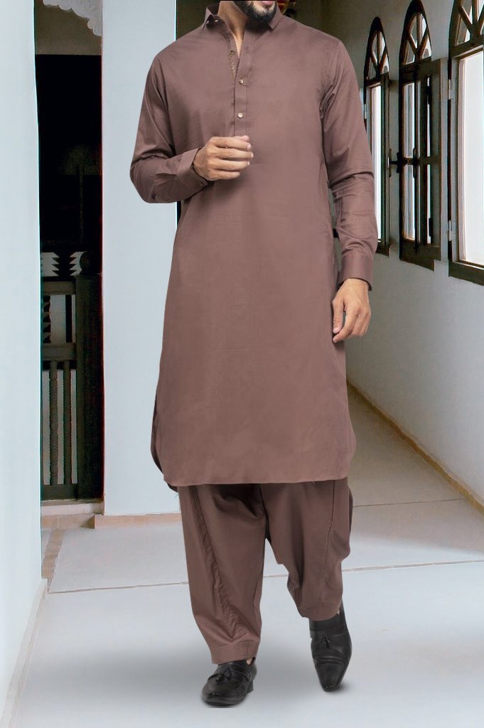 Formal Shalwar Suit for Man SKU: EG2652-Brown - Diners