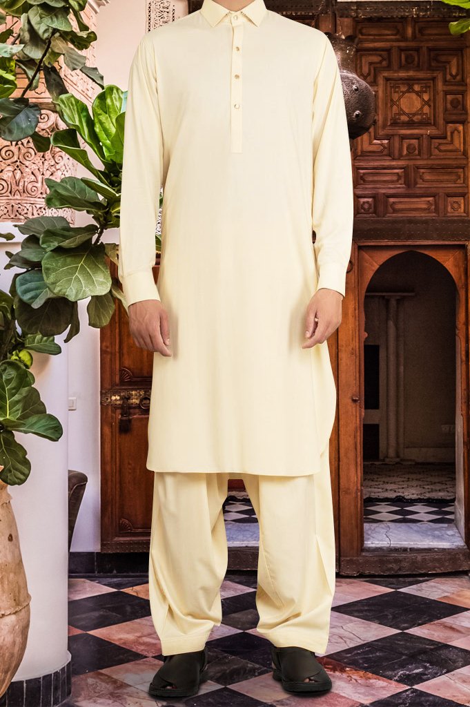 Formal Shalwar Suit for Men SKU: EG2709-Cream - Diners
