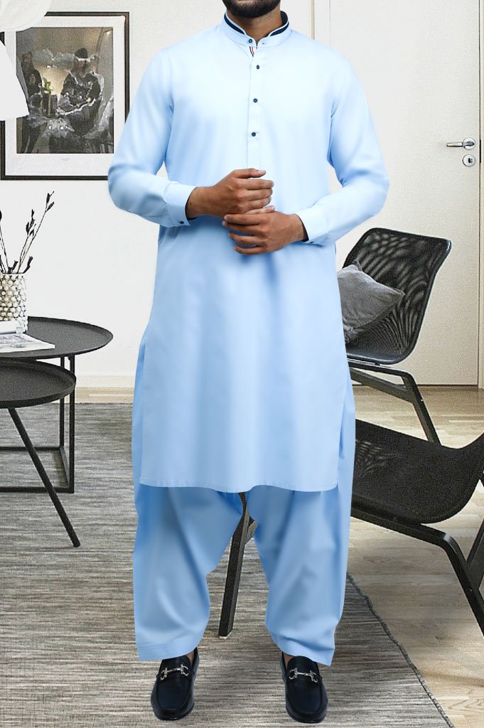 Formal Shalwar Suit for Men EG2739-SKYBLUE - Diners