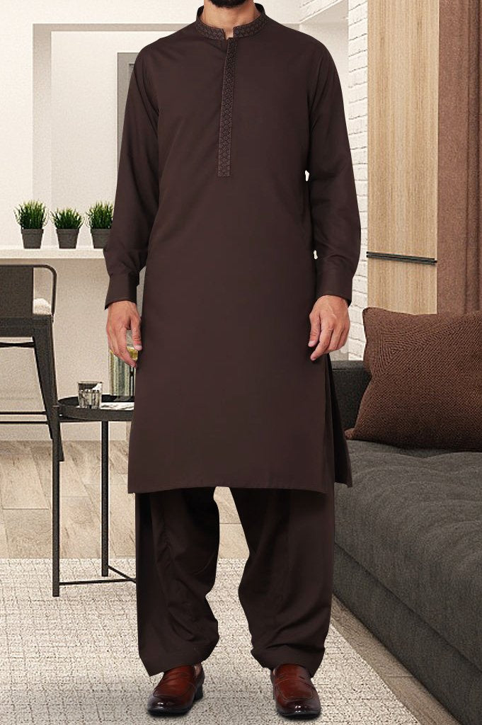 Formal Shalwar Suit for Man SKU: EG2743-Brown - Diners
