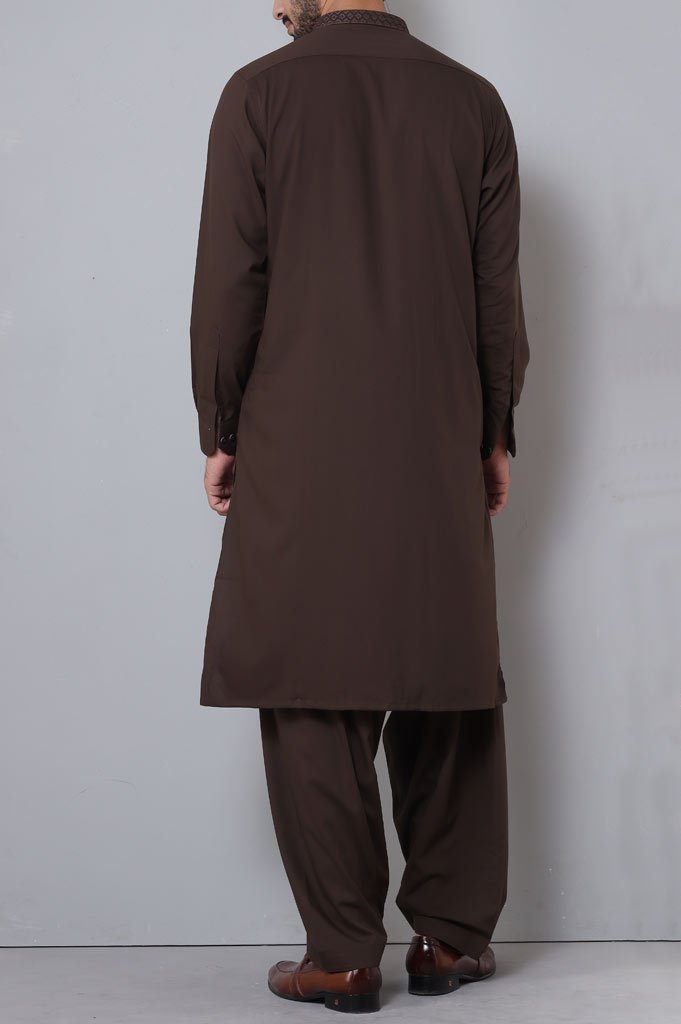 Formal Shalwar Suit for Man SKU: EG2743-Brown - Diners