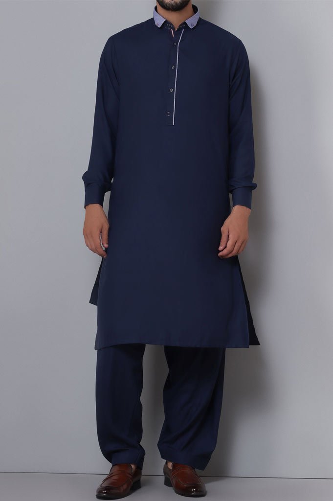 Formal Shalwar Suit for Man SKU: EG2744-N-Blue - Diners