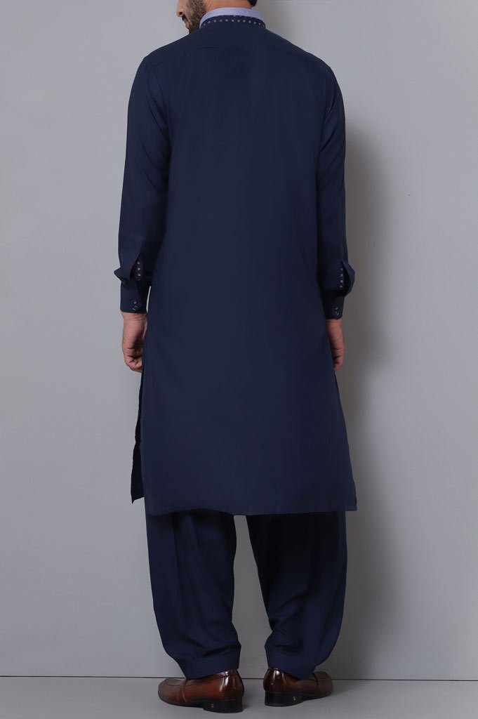 Formal Shalwar Suit for Man SKU: EG2744-N-Blue - Diners