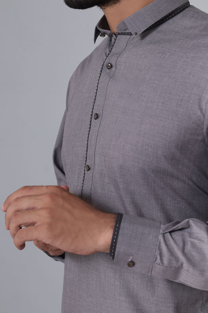 Formal Shalwar Suit for Men SKU: EG2760-Grey - Diners