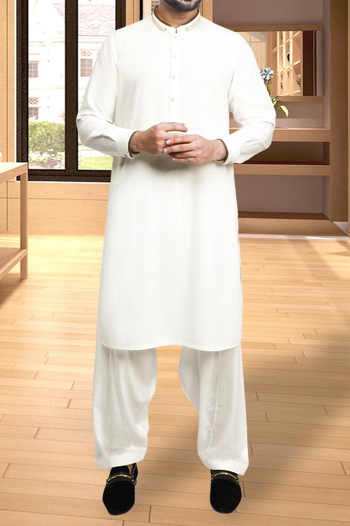 Formal Shalwar Suit for Man EG2793-Offwhite - Diners