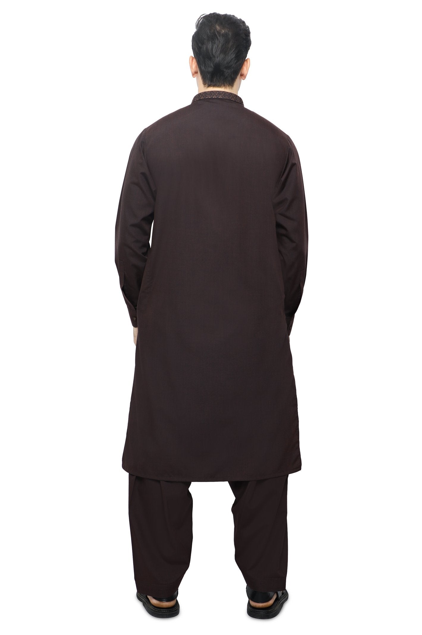 Formal Shalwar Suit for Men SKU: EG2840-C-BROWN - Diners